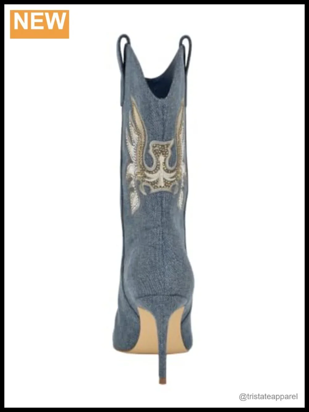 Women's Western Embroidered Rhinestone Stiletto Booties